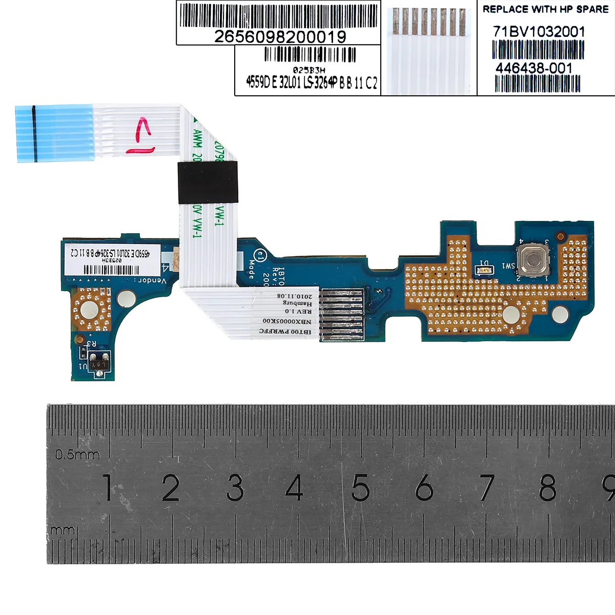 Picture of Power Button Board With Cable For HP 6910P.